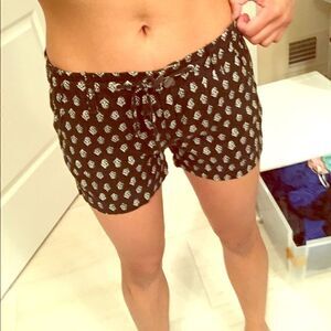 GAP black printed front tie shorts size 0